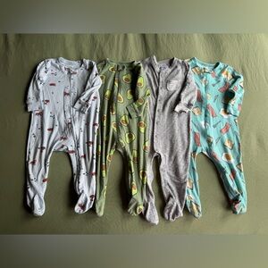 2 Baby GAP 2 Gerber Footie Pajamas Outfits Fox Avocados Eggs Bacon Toast